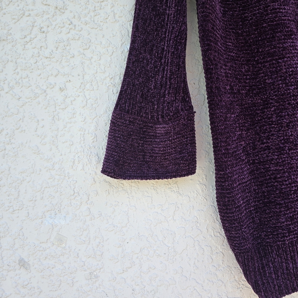 Allison Brittney Plum Chenille Knit Sweater Tunic Size - Picture 4 of 7